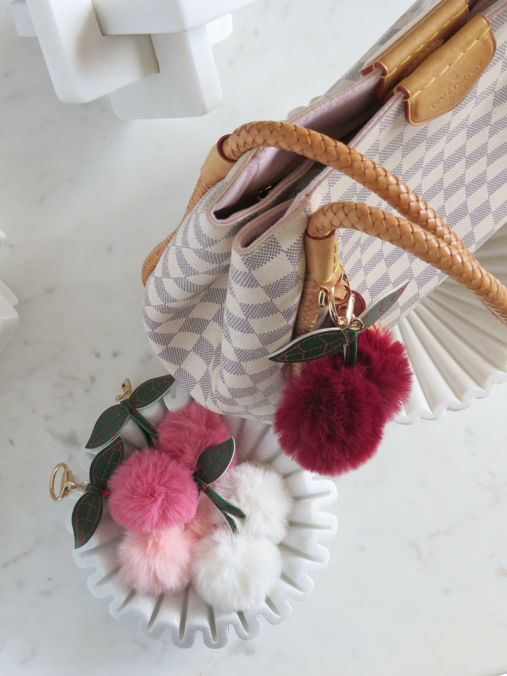 Cherry Fur Key Chain/ Bag Charm