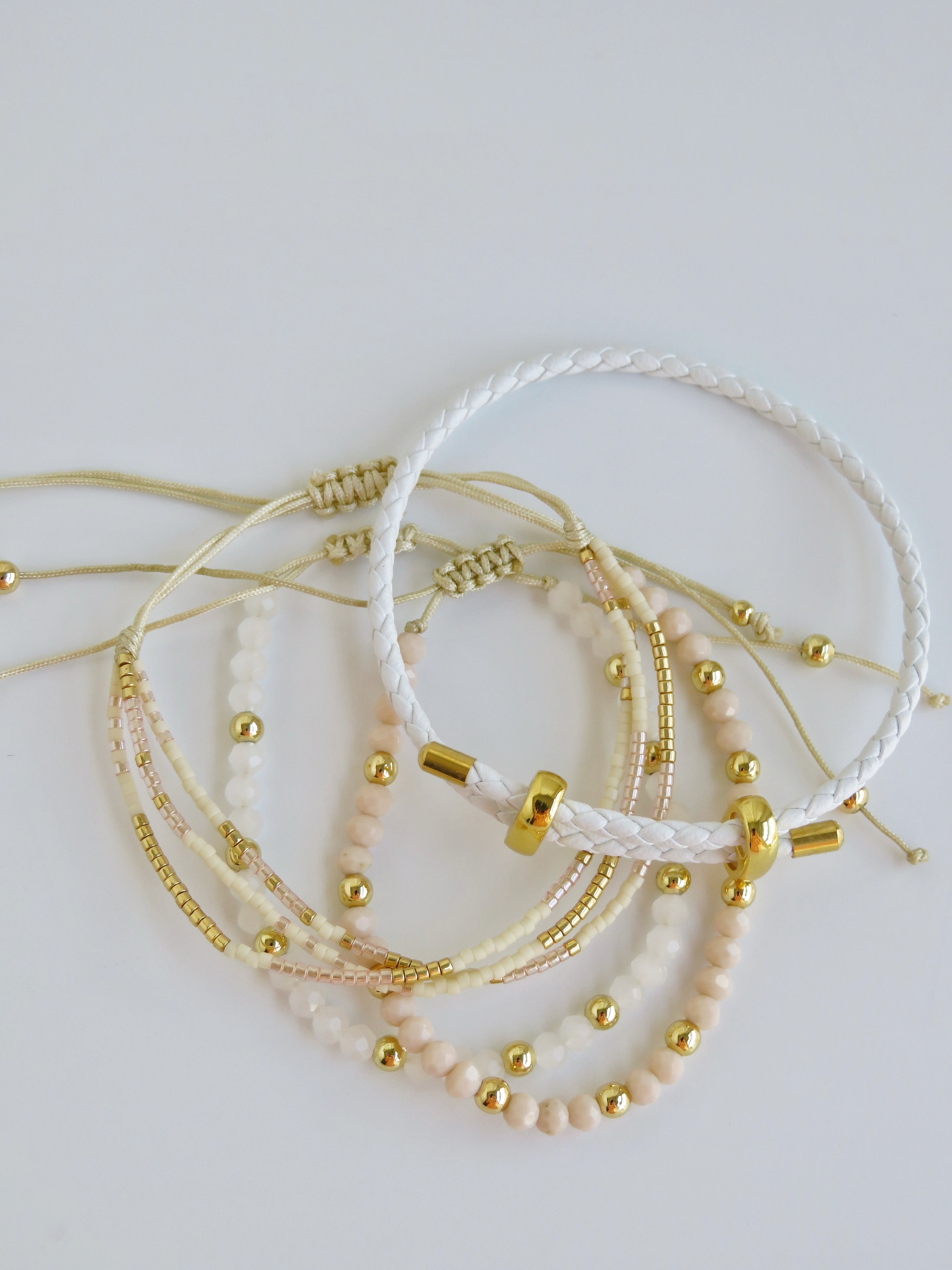 Styled Wrist Stack - Beaded Charm Bracelets