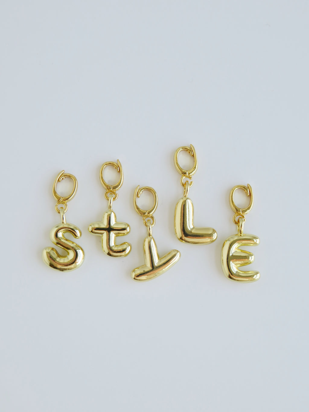 Balloon Initial Charms - Hinged Clasp