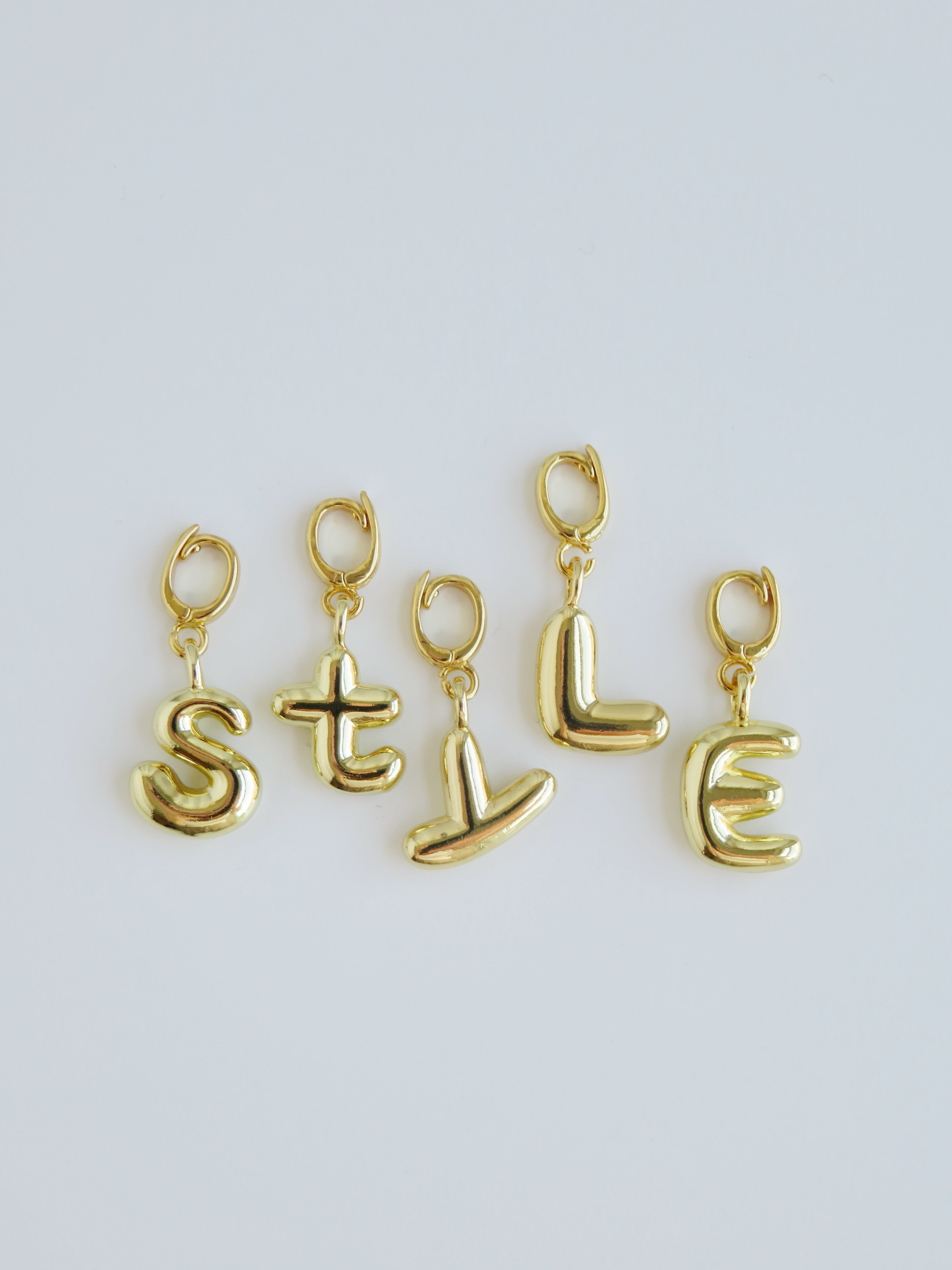 Balloon Initial Charms - Hinged Clasp