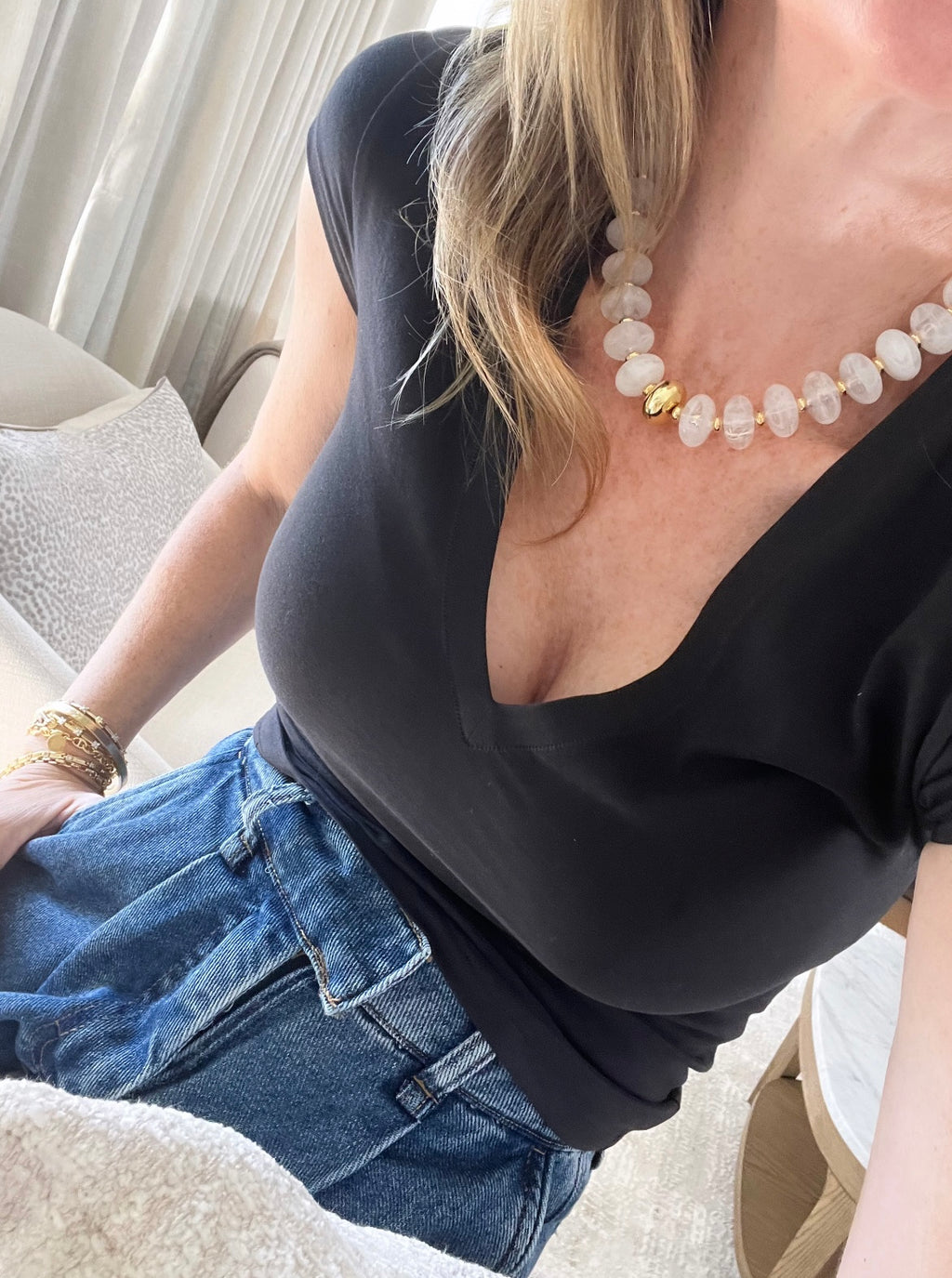 Golden Cordelia Chunky Rondelle Necklaces