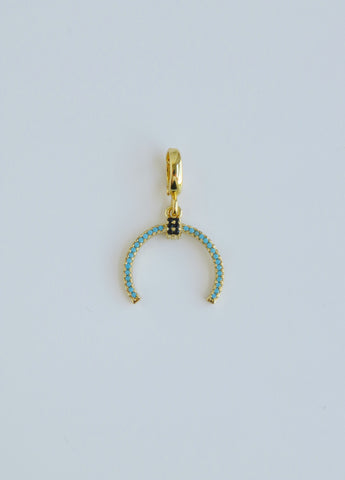 Turquoise Crescent Charms with Hinged Clasp