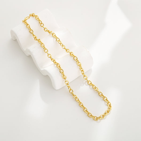 Charm Bar Necklaces - Cable Link 18k Gold Plated