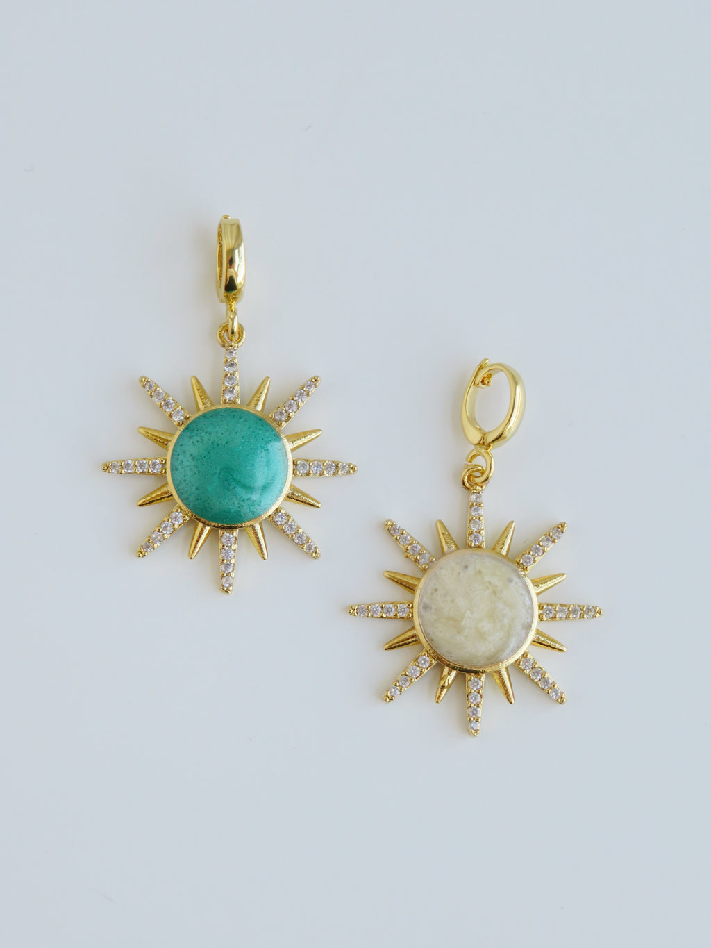 Enamel Sun - Celestial Charms with Hinged Clasp