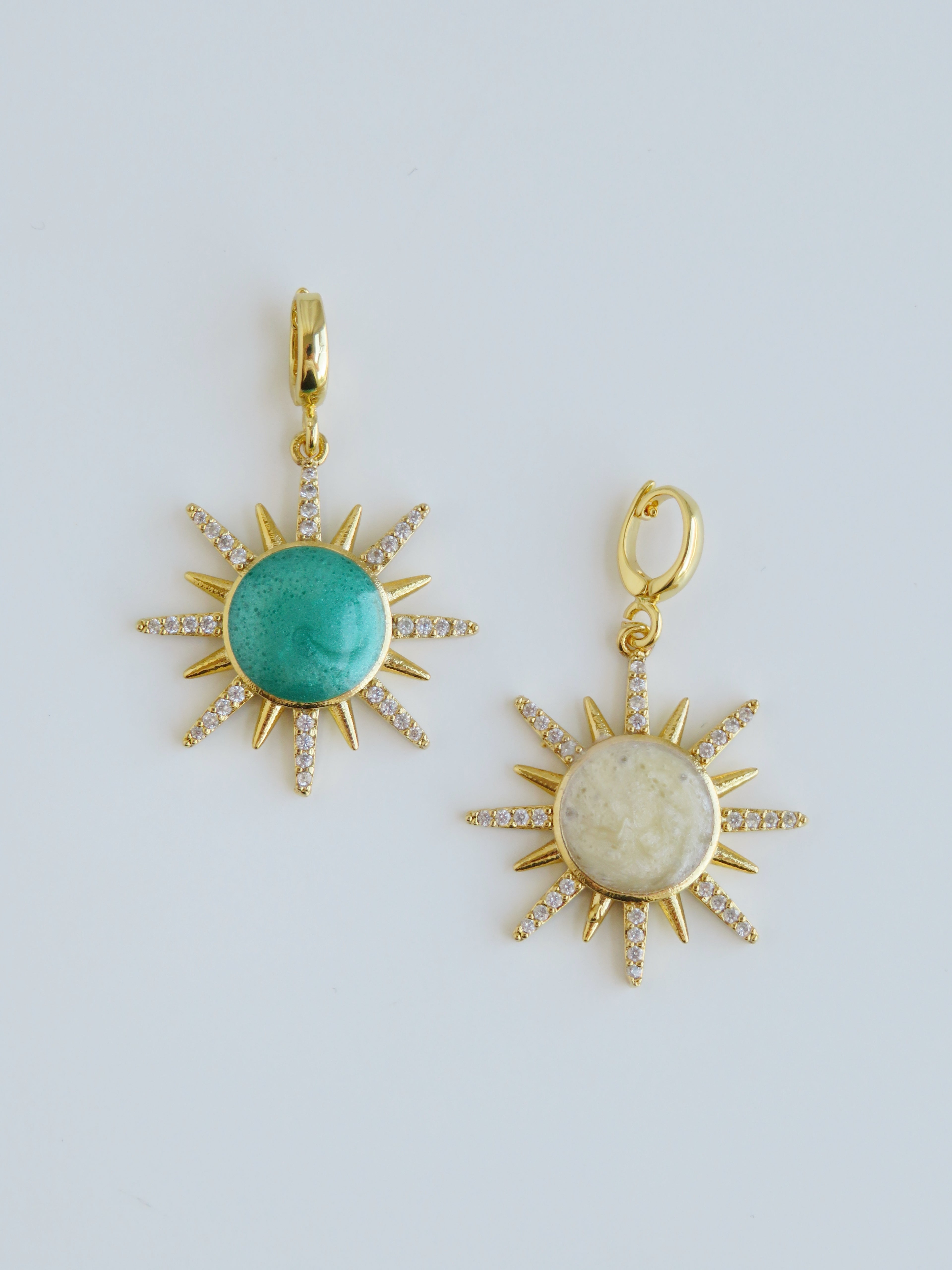 Enamel Sun - Celestial Charms with Hinged Clasp