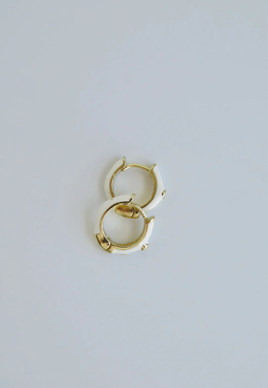 White Enamel Hoop Earrings