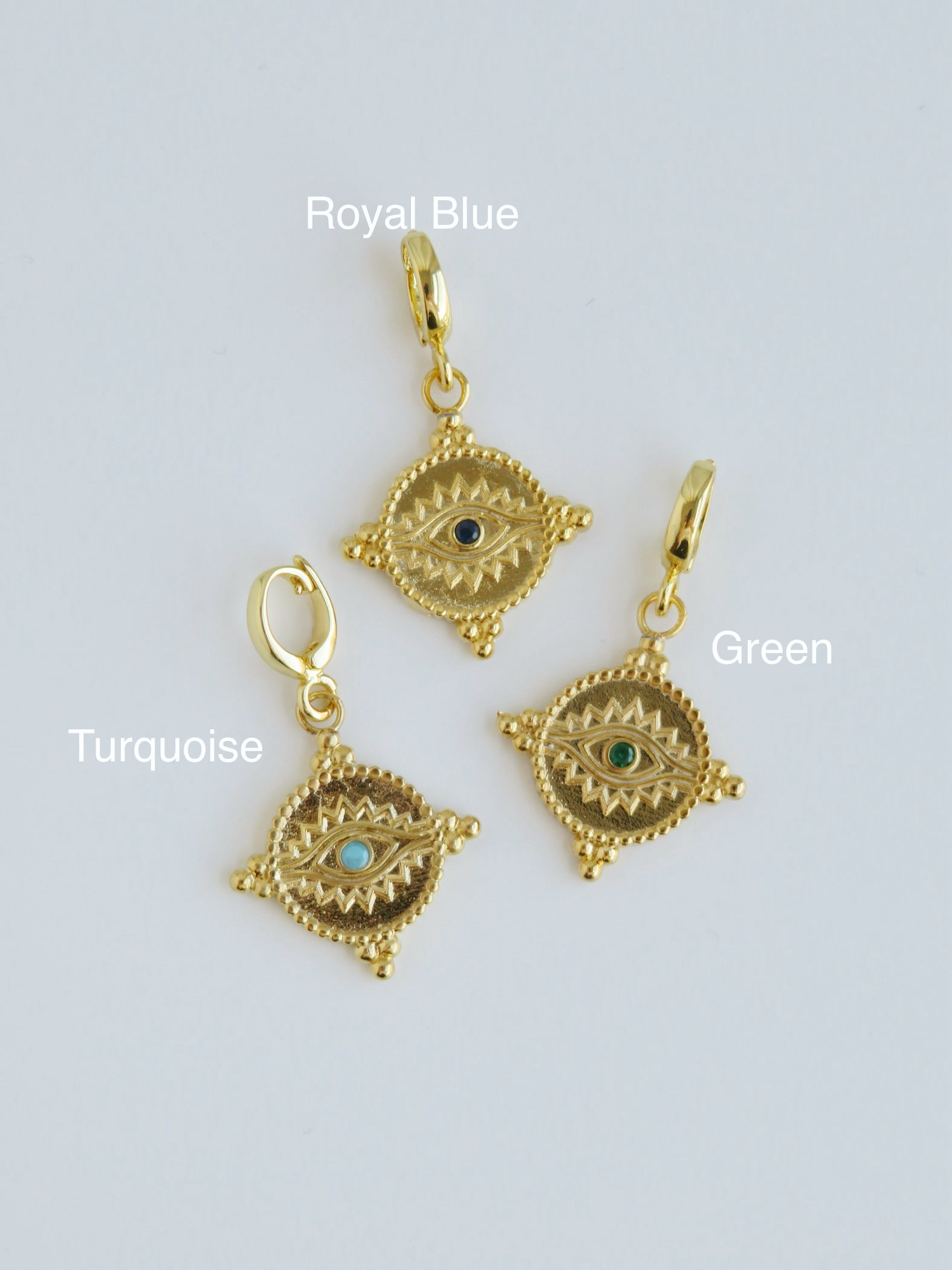 Ciara Evil Eye Charms with Hinged Clasp