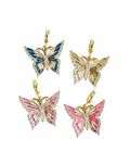 Free Spirit - Enamel Butterfly Charms with Hinged Clasp