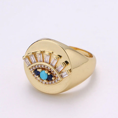Evil Eye Signet Ring