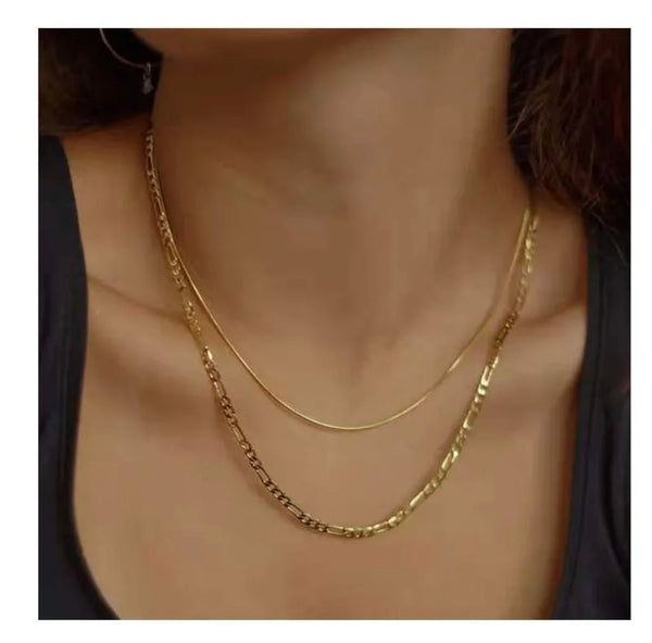 Layered Figaro Chain Necklace