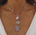 Radiant Spiked Heart Evil Eye Dangler Necklace - Love