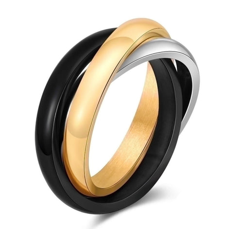 Infinity Ring - Black - Silver - Gold