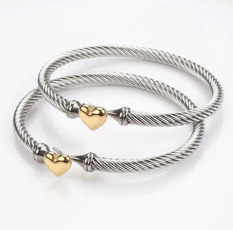 Heart Bangle Bracelet