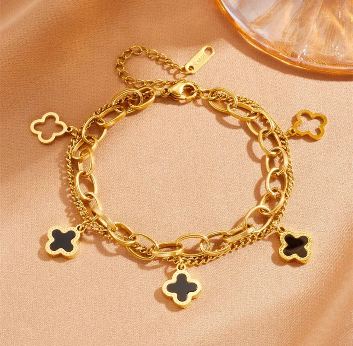 Clover Charm Bracelet - Love. Luck. Hope & Faith