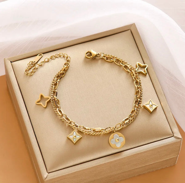 Clover Flower Charm Bracelet