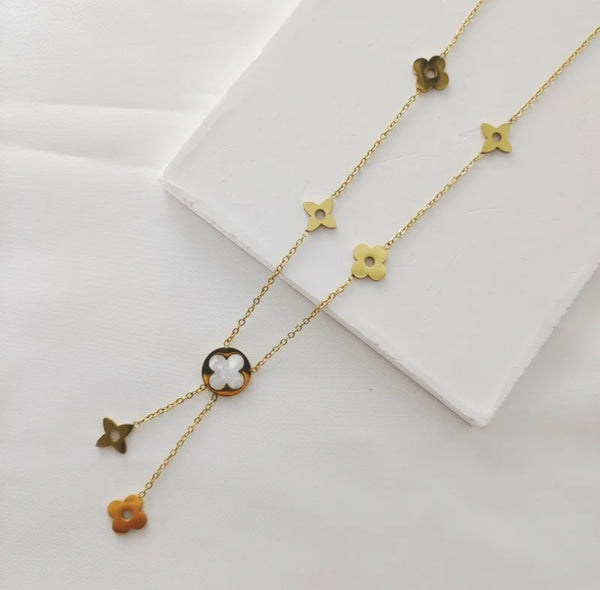 Lariat Clover Necklace