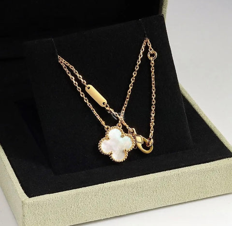 Mother Of Pearl Clover Necklace