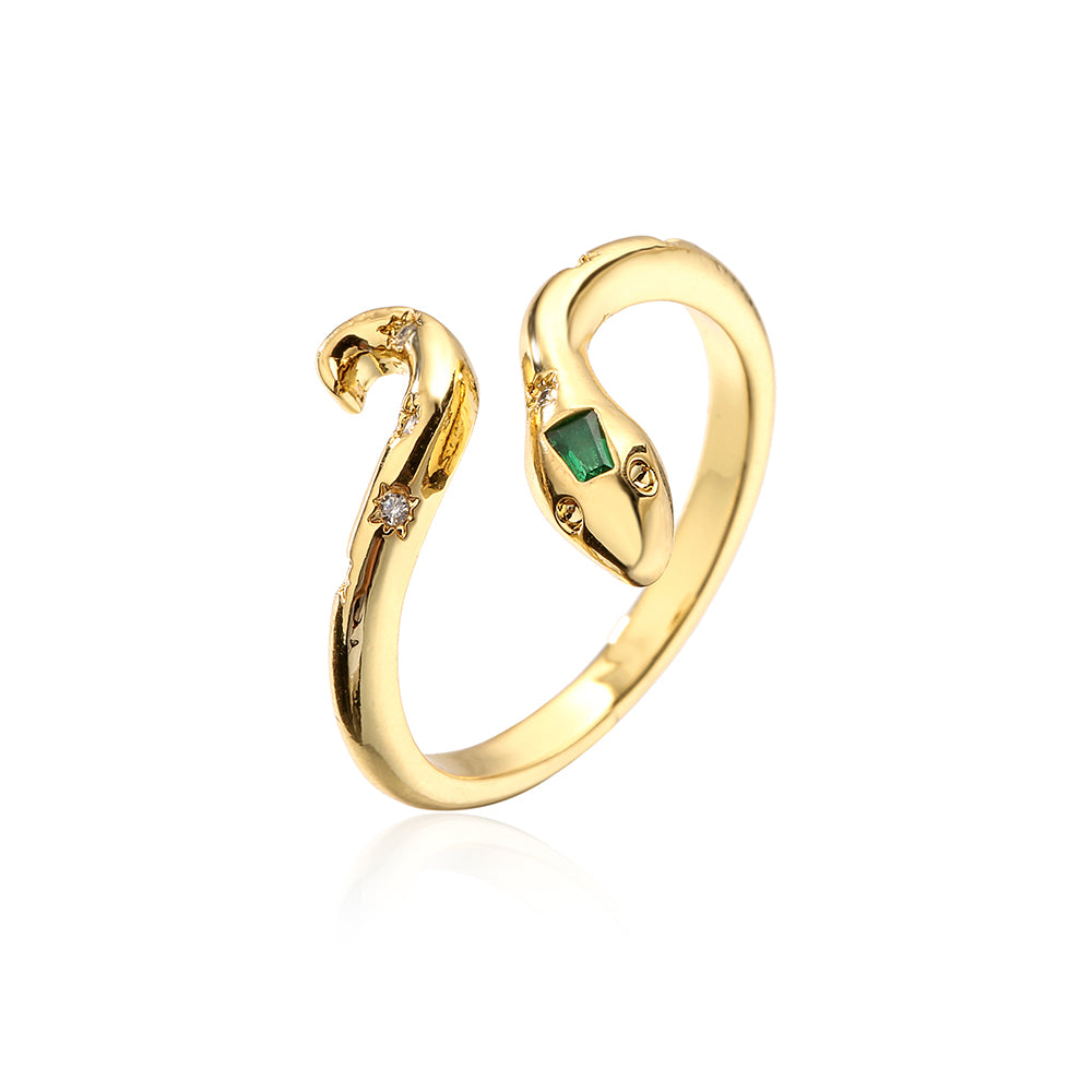 Emerald Green Serpent Ring