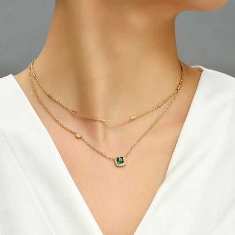 Dainty Emerald Necklace