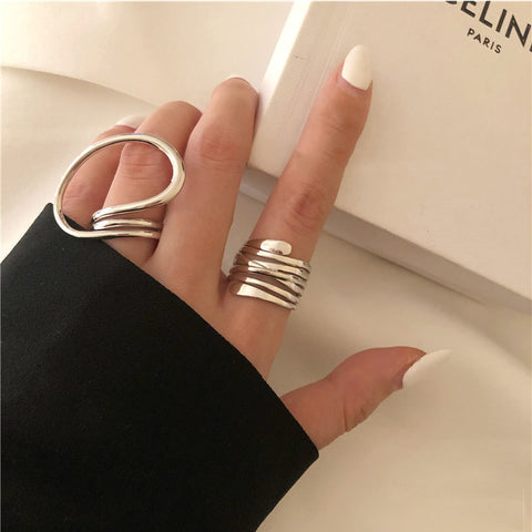 Modern Swirl Ring - Silver