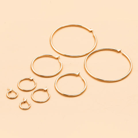 Gold Hoop Earrings - Set of 4