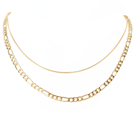 Layered Figaro Chain Necklace