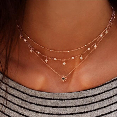 Dainty Celestial Layered Necklace