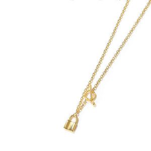 Gold Toggle Lock Necklace