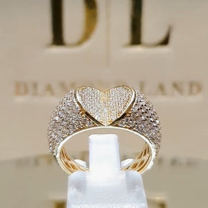 Diamond Heart Band Ring