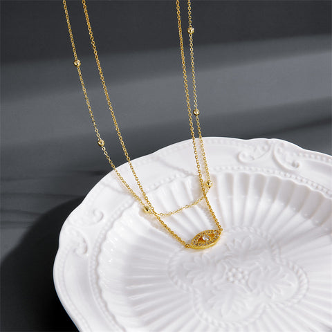 Dainty Layered Eye Necklace